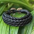 Cotton 'Chiang Rai Black' Braided Bracelet (Thailand)