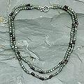 Sterling Silver 'India Dusk' Labradorite and Garnet Necklace (India)
