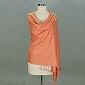 Wool and Silk Blend 'Peaches and Cream' Shawl (India)