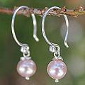 Sterling Silver 'Ocean Love' Pearl Earrings (6.5-7 mm) (Thailand)