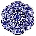 Handcrafted Talavera Ceramic 'Blue Duchess' Serving Plate (Mexico)