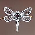 Sterling Silver 'Scarlet Dragonfly' Garnet Brooch (Indonesia)