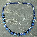 Sterling Silver 'Delhi Dream' Lapis Lazuli and Garnet Necklace (India)