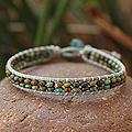 Handcrafted Turquoise and Quartz 'Lily Pond' Bracelet (Thailand)