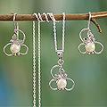 Sterling Silver 'Purity' Pearl Jewelry Set (6-6.5 mm) (India)