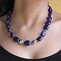 Sterling Silver 'Forever Love' Lapis Lazuli Necklace (India)