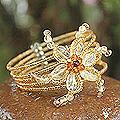 Citrine Handcrafted 'Dazzling Pinwheel' Wrap Bracelet (Thailand)