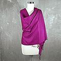 Wool and Silk 'Mumbai Orchid' Shawl (India)