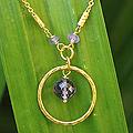 Gold Overlay 'Morning in Thailand' Amethyst Necklace (Thailand)