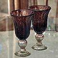 Set of 2 Blown Glass 'Imperial Amethyst' Water Goblets (Mexico)