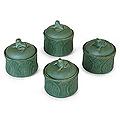 Set of 4 Ceramic 'Leaping Frogs' Jars (Indonesia)
