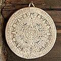 Ceramic 'Small Beige Aztec Calendar' Plaque (Mexico)