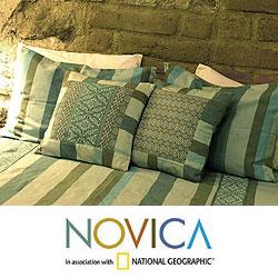 Set of Two Cotton 'Huipil Stories' Cushion Covers (Guatemala)