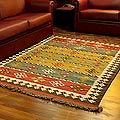 Indo Handcrafted Wool 'Dazzling Stars' Area Rug 5.5 x 8 Feet (India)