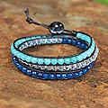 Quartz Wrap Bracelet 'Blue Lily' (Thailand)
