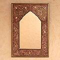 Painted Glass 'Rose Medallions' Mirror (Peru)