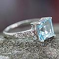 Sterling Silver 'Blue Sparkle' Diamond Accent Blue Topaz Ring (India)