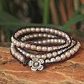 Silver 'Frangipani Dew' Cultured Pearl Bracelet (5.5 mm) (Thailand)