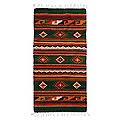 Handcrafted Wool 'Oaxaca Forest' Green Zapotec Rug (2.5x5.5) (Mexico)