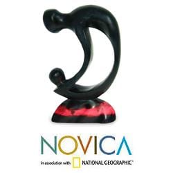 Sese Wood 'Mother and Child' Sculpture (Ghana)