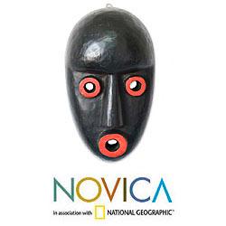 Handcrafted Sese Wood 'Boy's Initiation' African Mask (Ghana)