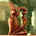 Suar Wood 'Elegant Kiss' Statuette (Indonesia)