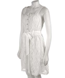 To The Max Button-front Lace Dress