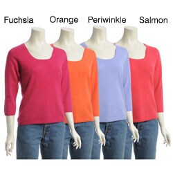 Lusso Women's Scoop-neck Cashmere Sweater