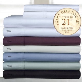 Pima Cotton 400 Thread Count Deep-fitted Sheet Set