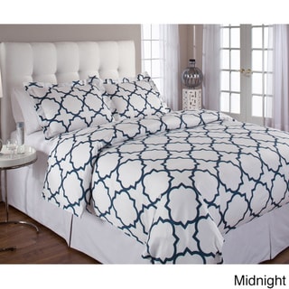 Quatrefoil Cotton 3-piece Duvet Cover Set