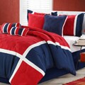 Quincy Blue/Red 8-piece Comforter Set