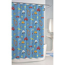 Race Car Printed Shower Curtain