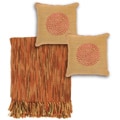Rust/ Brown Throw and Decorative Pillow Set