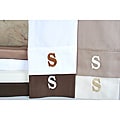 Egyptian Cotton 300 Thread Count Solid Block 'S' Monogram Sheet Set