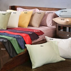 Egyptian Cotton Sateen 300 Thread Count Stripe Sheet Set