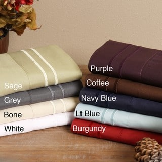 Fashion Street Microfiber Embroidered 4-piece Sheet Set