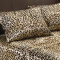 Premier Comfort Cheetah Polyester Textured Satin 6-piece Queen-size Sheet Set
