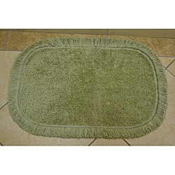 Sherry Kline Sage Green Fringed Bath Rug (Set of 2)