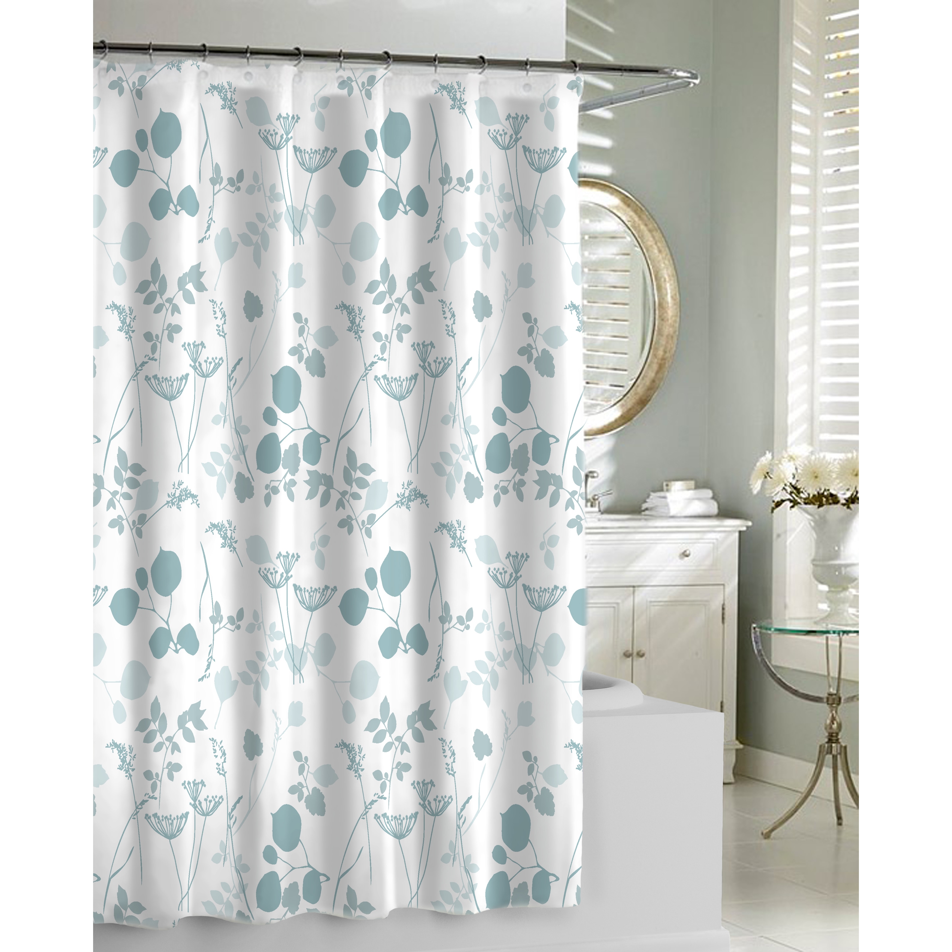 Floral Garden Spa Blue Shower Curtain - Overstock Shopping - Great