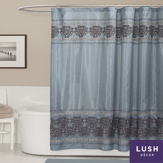 Lush Decor Royal Dynasty Blue/ Brown Shower Curtain | Overstock ...