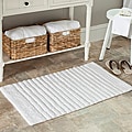 Spa 2400 Gram Stripes White Bath Mats (Set of 2)