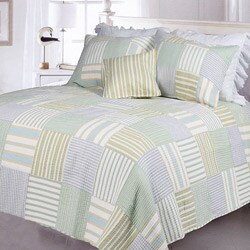 Spa Stripes King-size 3-piece Quilt Set