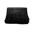 Susan Luxury Black Chenille Throw with Fringe