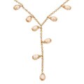 Icz Stonez 18k Gold over Silver Champagne CZ Necklace