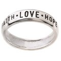 CGC Faith Love and Hope' Followed by '1st Cor 13:13' Silver Ring