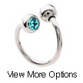 14g Surgical Steel Crystal 'Twist' Barbell