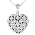 14k White Gold 1/6ct Diamond Heart Locket