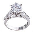 Tressa Sterling Silver Clear Cubic Zirconia Filigree Ring