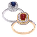 14k Gold 1/2ct TDW Pave Diamond and Gemstone Ring (I-J, I1-I2)