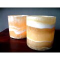 Set of 2 Alabaster Cylinder Votives (Egypt)